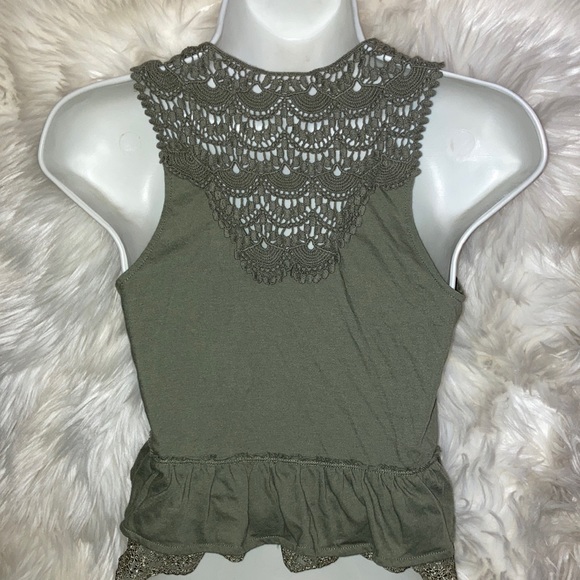 DECREE Lightweight Boho Green Ruffle Vest L - Picture 8 of 9